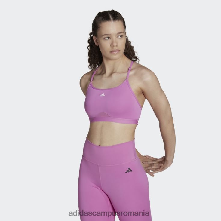 adidas campus romania sutien de susținere luminoasă pentru antrenament lila aeroreact femei liliac/alb J266N210667