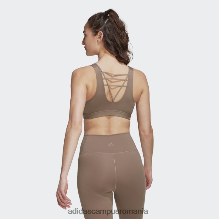 adidas campus romania sutien de susținere medie coreflow lux maro cretos femei maro cretos J266N23196