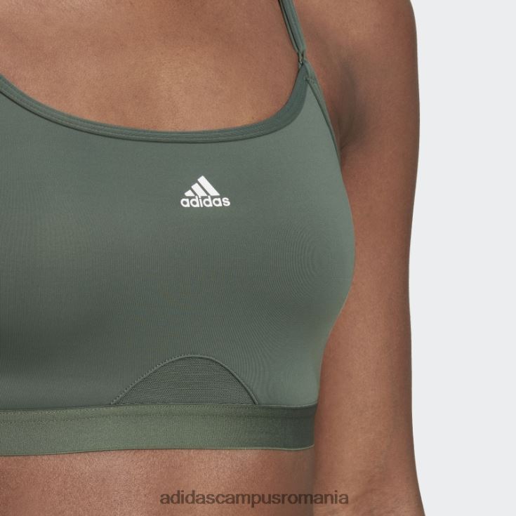 adidas campus romania sutien de sustinere usoara de antrenament aeroreact verde oxid femei oxid verde J266N210795