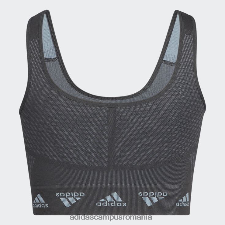 adidas campus romania sutien gri aeroknit cu susținere ușoară femei gri/carbon J266N22789