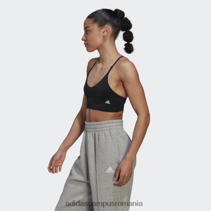 adidas campus romania sutien negru cu bretele purelounge cu susținere ușoară femei alb negru J266N23238