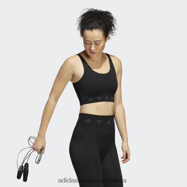 adidas campus romania sutien negru de susținere ușoară aeroknit fashion femei gri inchis J266N210469