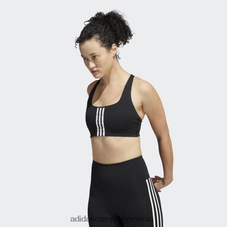 adidas campus romania sutien negru pentru antrenament powerimpact cu suport mediu femei alb negru J266N22272