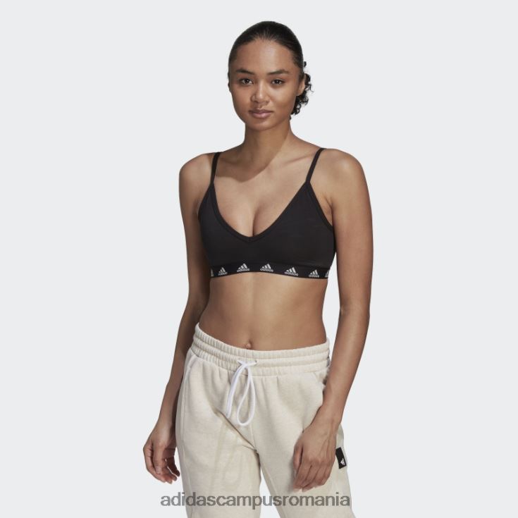 adidas campus romania sutien negru pur negru cu susținere la lumină fierbinte femei alb negru J266N217250