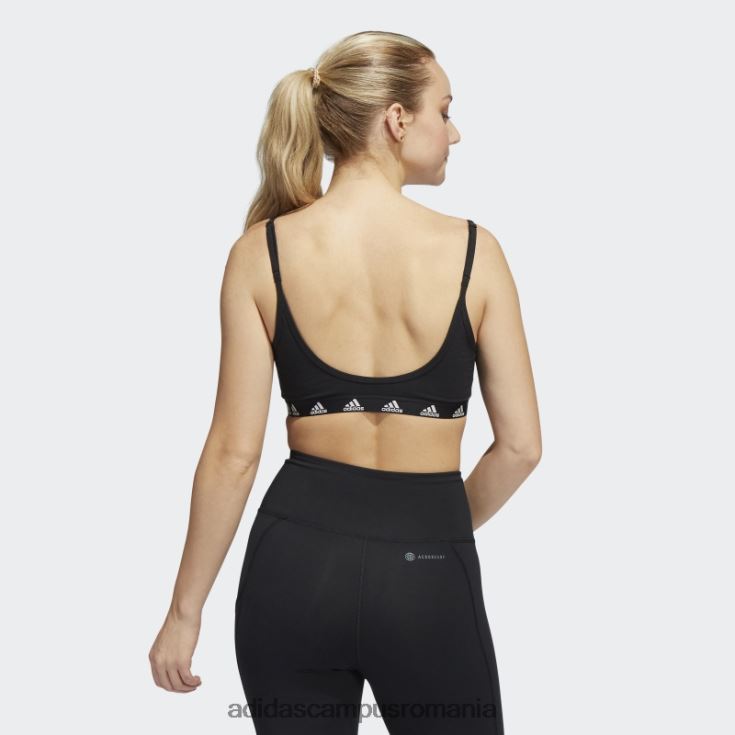 adidas campus romania sutien negru pur negru cu susținere la lumină fierbinte femei alb negru J266N217250