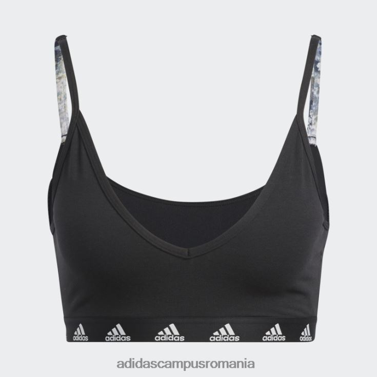 adidas campus romania sutien negru pur negru cu susținere la lumină fierbinte femei alb negru J266N217250