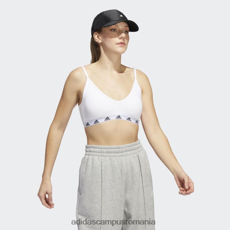 adidas campus romania sutien pur de susținere la lumină alb femei alb negru J266N28881