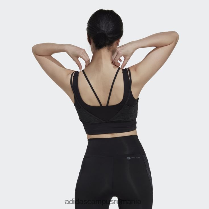 adidas campus romania sutien strălucitor cu suport mediu de antrenament powerimpact negru femei negru J266N210658