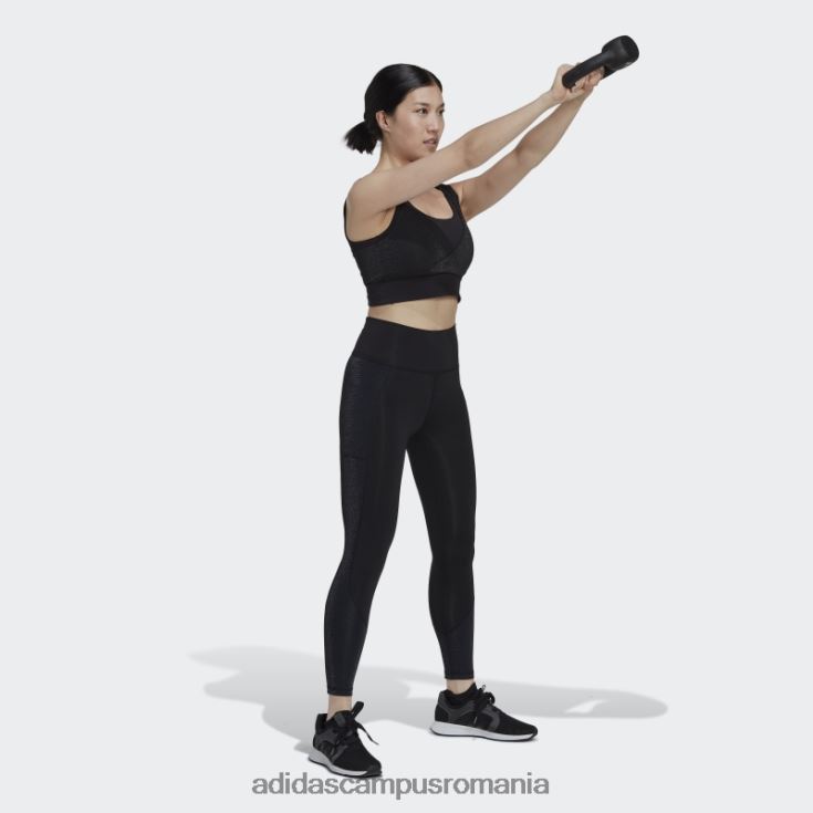 adidas campus romania sutien strălucitor cu suport mediu de antrenament powerimpact negru femei negru J266N210658