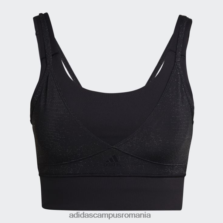 adidas campus romania sutien strălucitor cu suport mediu de antrenament powerimpact negru femei negru J266N210658