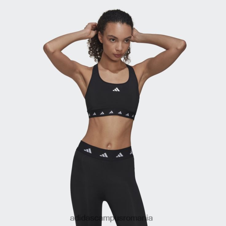 adidas campus romania sutien techfit cu suport mediu pentru antrenament powerreact negru fashion femei negru J266N29209