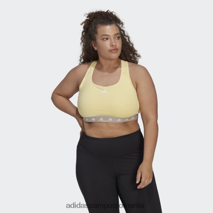 adidas campus romania sutien techfit cu susținere medie pentru antrenament powerreact galben (mărime plus) femei galben/gri J266N210607