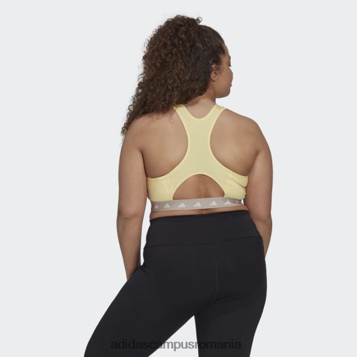 adidas campus romania sutien techfit cu susținere medie pentru antrenament powerreact galben (mărime plus) femei galben/gri J266N210607