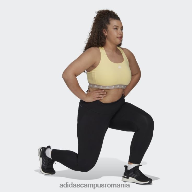 adidas campus romania sutien techfit cu susținere medie pentru antrenament powerreact galben (mărime plus) femei galben/gri J266N210607