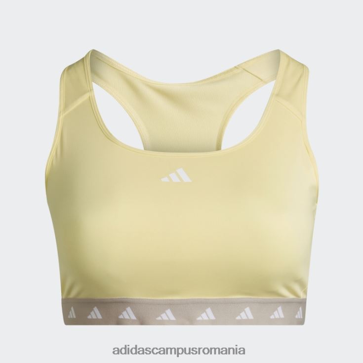 adidas campus romania sutien techfit cu susținere medie pentru antrenament powerreact galben (mărime plus) femei galben/gri J266N210607