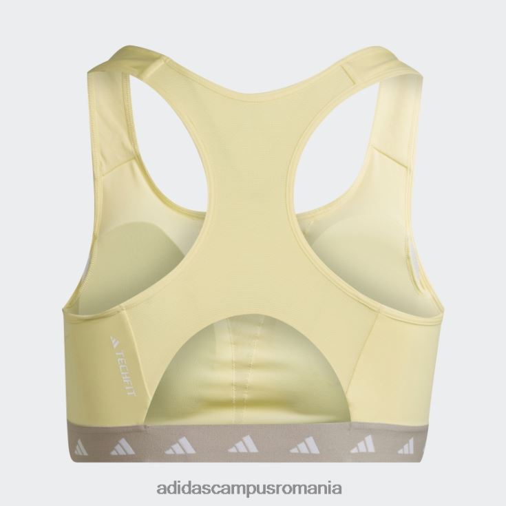 adidas campus romania sutien techfit cu susținere medie pentru antrenament powerreact galben (mărime plus) femei galben/gri J266N210607