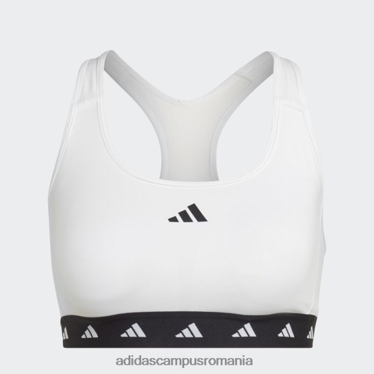 adidas campus romania sutien techfit de antrenament alb powerreact cu suport mediu femei alb negru J266N29287