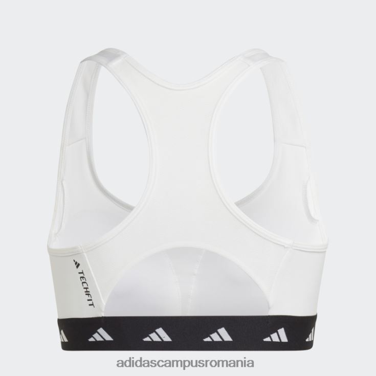adidas campus romania sutien techfit de antrenament alb powerreact cu suport mediu femei alb negru J266N29287