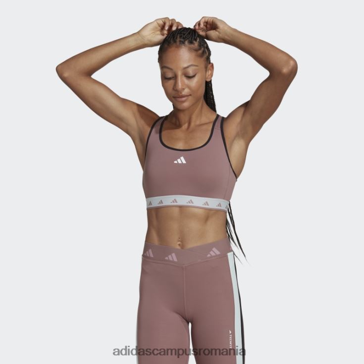 adidas campus romania sutien techfit hyperglam powerreact cu suport mediu violet femei violet/albastru/alb J266N22845