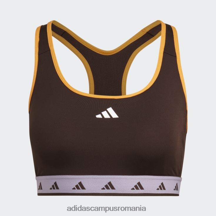 adidas campus romania sutien techfit maro închis hyperglam powerreact cu susținere medie femei maro închis/violet strălucitor/alb J266N22921