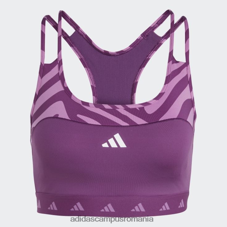 adidas campus romania sutien zebră cu suport mediu hyperglam techfit mov bogat femei mov bogat J266N23005