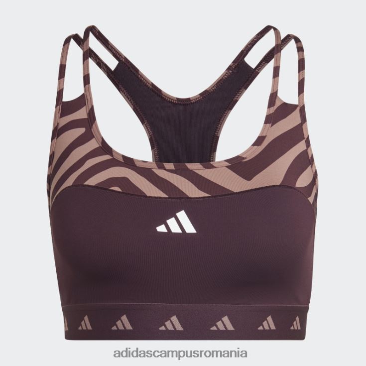 adidas campus romania sutien zebră cu susținere medie hyperglam techfit maro femei maro J266N22954
