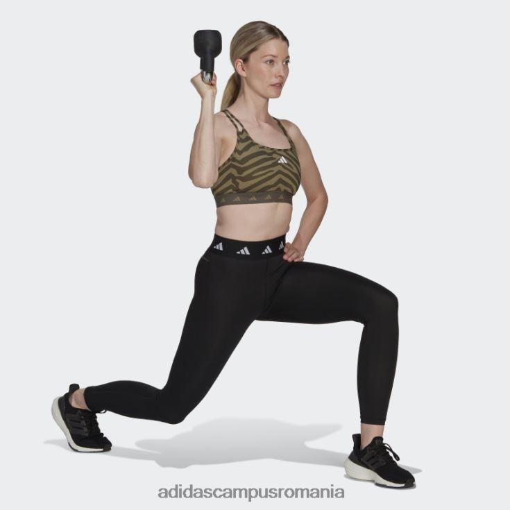 adidas campus romania sutien zebră multicolor hyperglam techfit cu suport mediu femei multicolor/orbit verde J266N22872