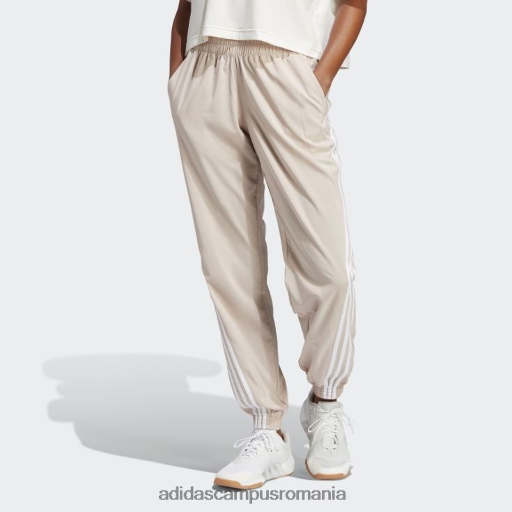 adidas campus romania taupe trainicons pantaloni țesuți cu 3 dungi femei taupe/alb J266N22411
