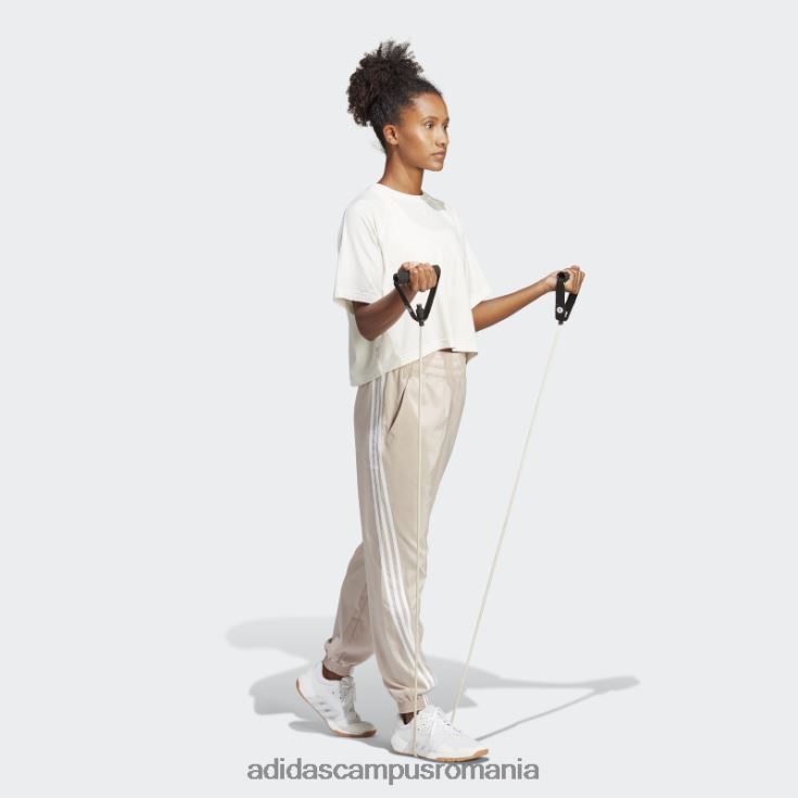adidas campus romania taupe trainicons pantaloni țesuți cu 3 dungi femei taupe/alb J266N22411