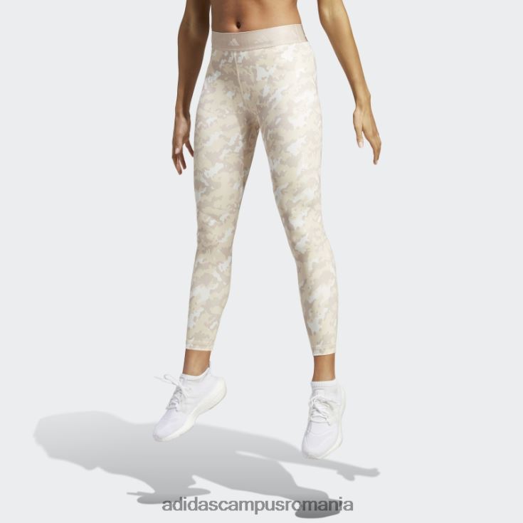 adidas campus romania techfit camo 7/8 jambiere nisip moda femei nisip alb J266N29192