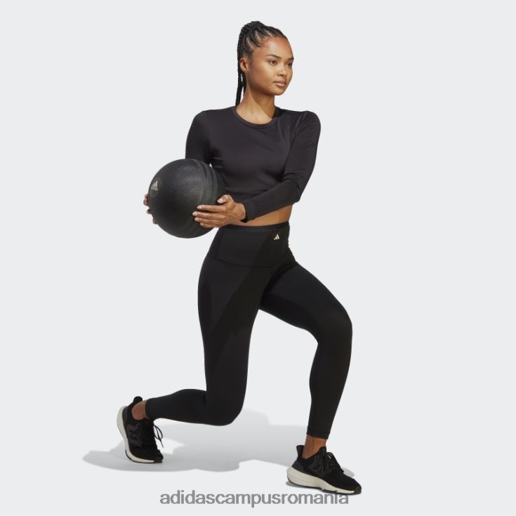 adidas campus romania top crop top cu mânecă lungă de club sportiv negru femei negru J266N217026