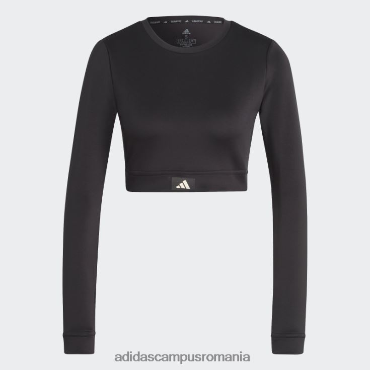 adidas campus romania top crop top cu mânecă lungă de club sportiv negru femei negru J266N217026