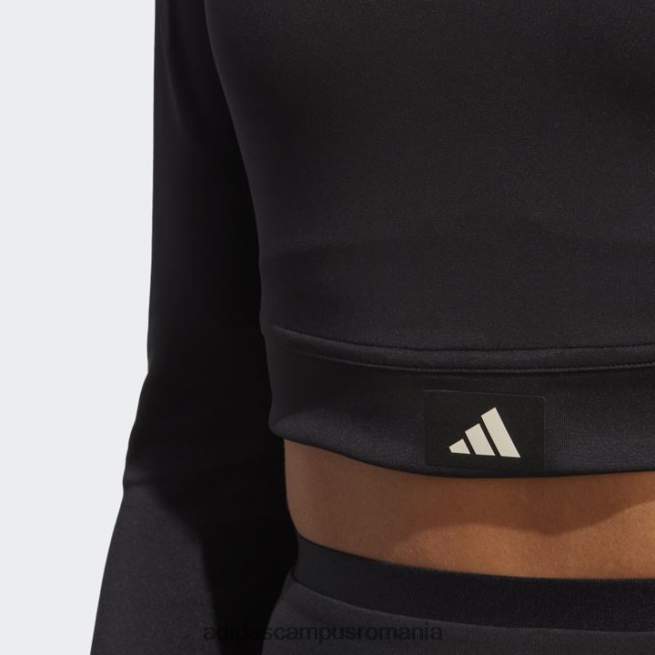 adidas campus romania top crop top cu mânecă lungă de club sportiv negru femei negru J266N217026