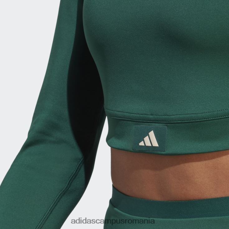 adidas campus romania top crop top cu mânecă lungă de club sportiv verde adidas femei verde J266N216596