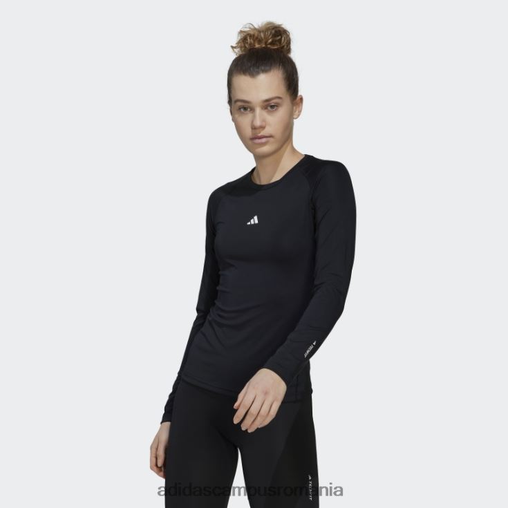 adidas campus romania top de antrenament negru techfit cu mânecă lungă femei alb negru J266N210042