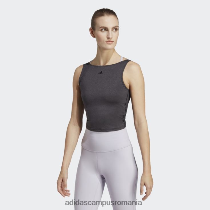 adidas campus romania top negru crop studio yoga femei negru J266N216799