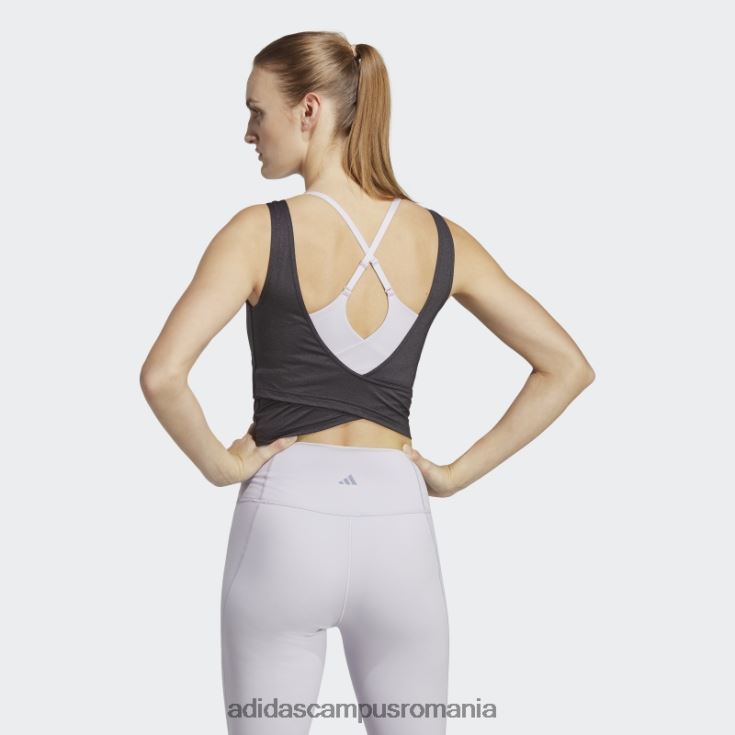 adidas campus romania top negru crop studio yoga femei negru J266N216799