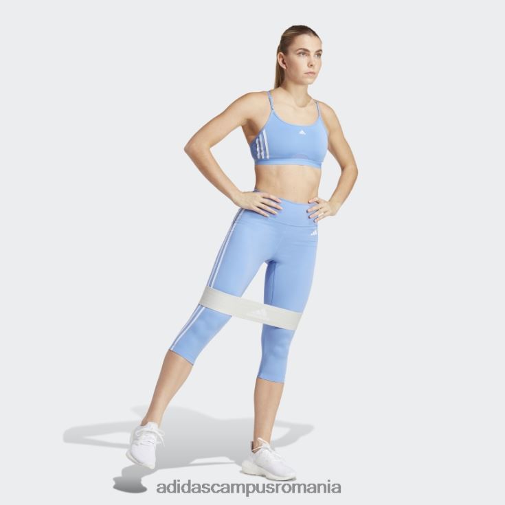 adidas campus romania train essentials 3 dungi cu talie înaltă 3/4 jambiere albastre femei albastru J266N216753