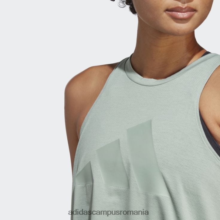 adidas campus romania tren icons 3 bar logo tank top verde argintiu femei verde argintiu J266N29878
