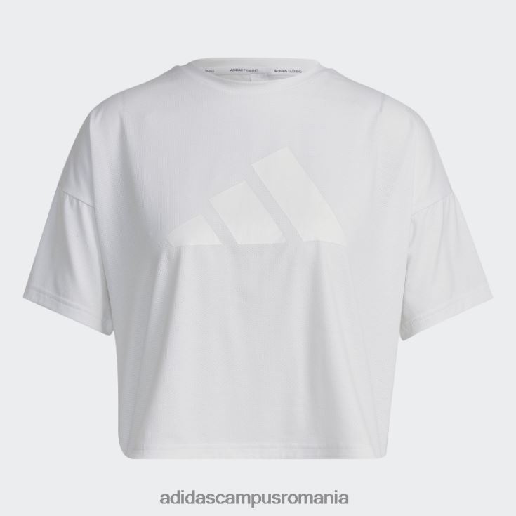 adidas campus romania tren icons 3 bar logo tricou alb adidas femei alb J266N28994