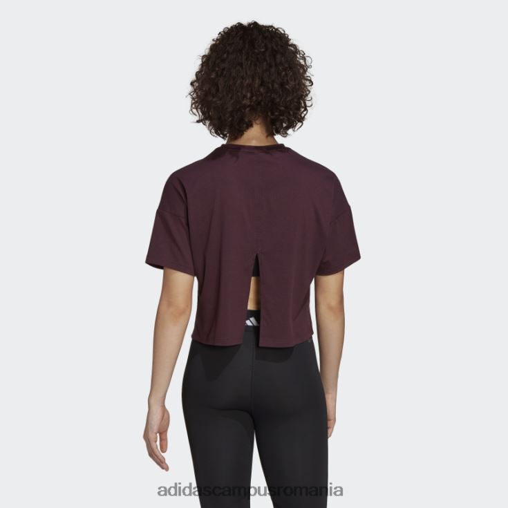 adidas campus romania tren icons 3 bar logo tricou maro femei maro J266N210453