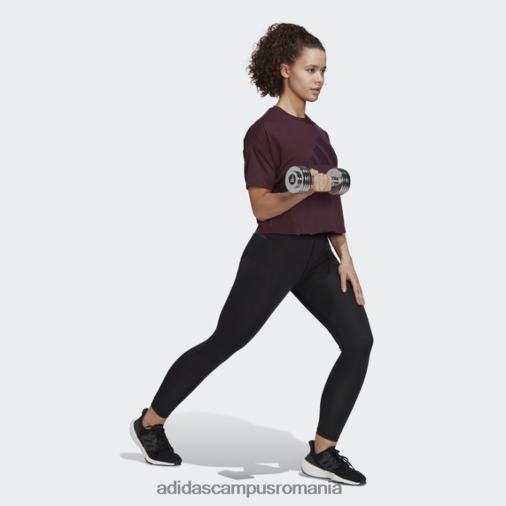 adidas campus romania tren icons 3 bar logo tricou maro femei maro J266N210453
