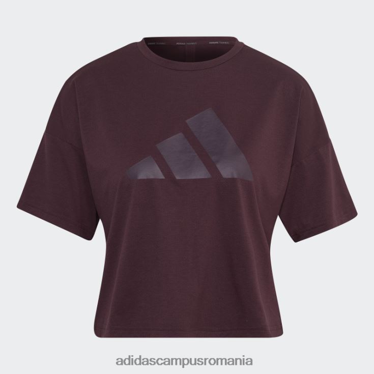 adidas campus romania tren icons 3 bar logo tricou maro femei maro J266N210453