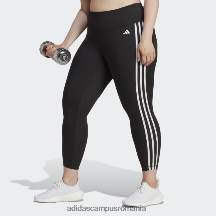 adidas campus romania trenuri negre esențiale 3 dungi jambiere 7/8 cu talie înaltă (plus mărime) femei negru J266N216721