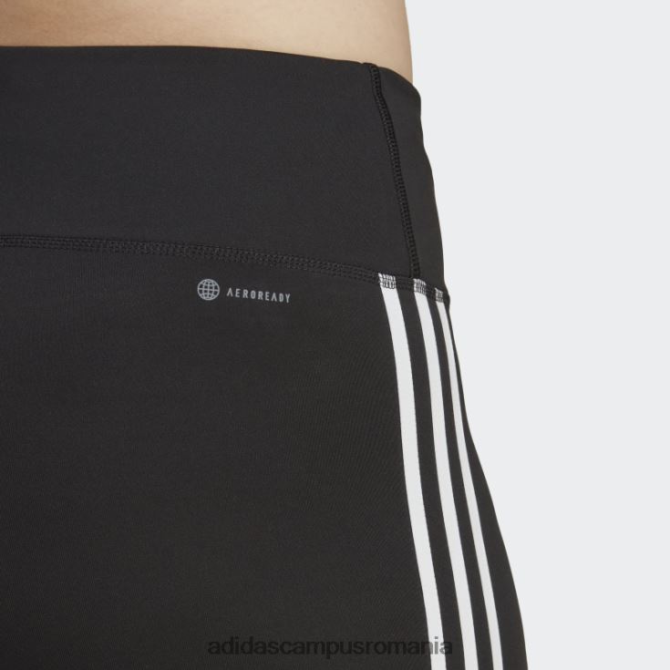 adidas campus romania trenuri negre esențiale 3 dungi jambiere 7/8 cu talie înaltă (plus mărime) femei negru J266N216721
