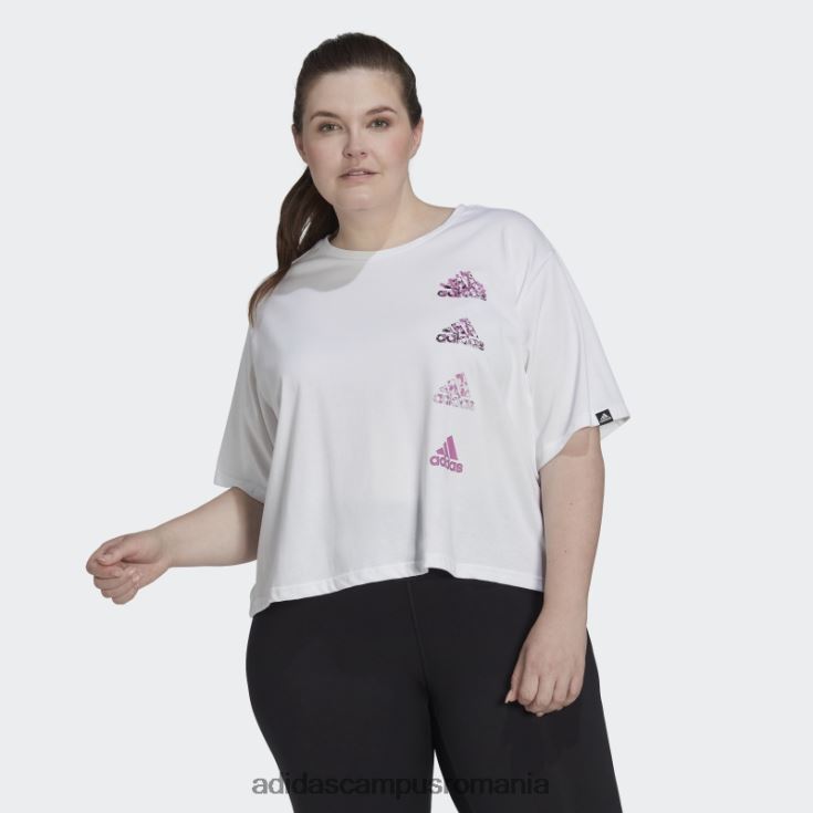 adidas campus romania tricou alb de antrenament grafic crop aeroready (plus mărime) adidas femei alb J266N210785
