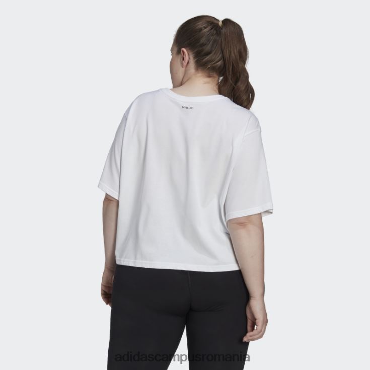 adidas campus romania tricou alb de antrenament grafic crop aeroready (plus mărime) adidas femei alb J266N210785