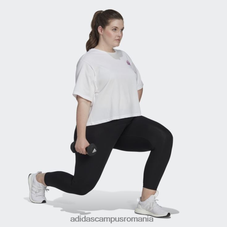 adidas campus romania tricou alb de antrenament grafic crop aeroready (plus mărime) adidas femei alb J266N210785