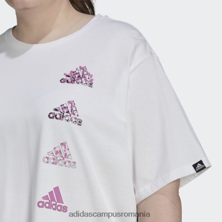 adidas campus romania tricou alb de antrenament grafic crop aeroready (plus mărime) adidas femei alb J266N210785
