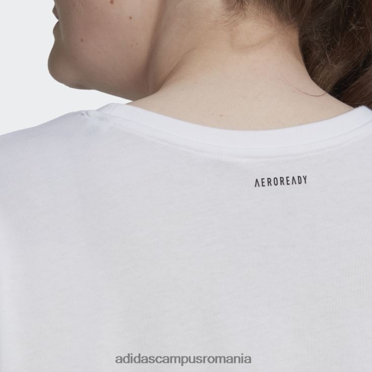adidas campus romania tricou alb de antrenament grafic crop aeroready (plus mărime) adidas femei alb J266N210785